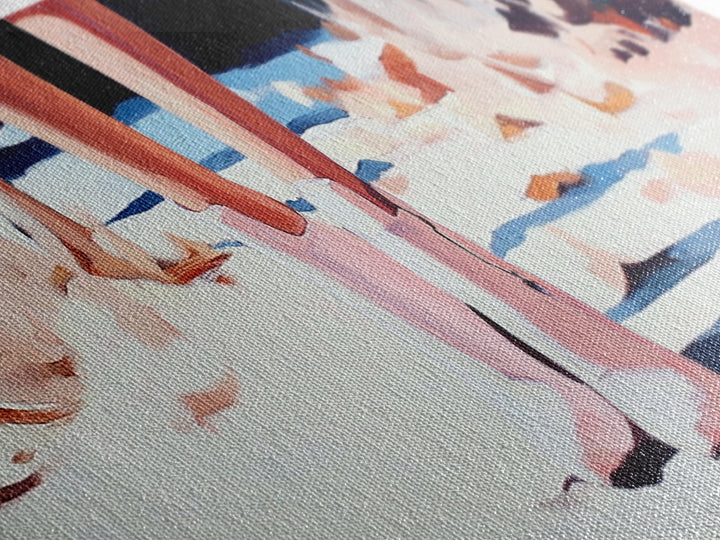 Autumn Steps, Fall Aesthetic, Cozy Vibes, Framed Canvas Print, Rustic Wall Art, Warm Tones, Bedroom Decor, Nature Inspired Artwork