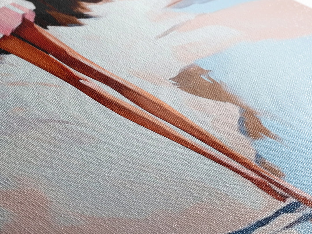 Romantic Reflection, Sand and Sea, Dreamy Pastels, Framed Canvas Print, Coastal Art, Beach House Decor, Serene Aesthetic Painting