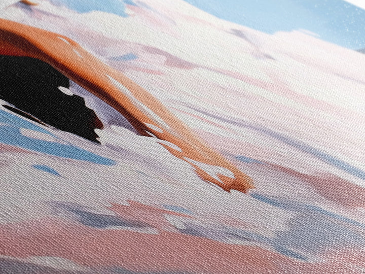 Abstract Ocean Waves, Coastal Wall Art, Beach Aesthetic, Pastel Seascape, Large Canvas Print, Minimalist Art, Living Room Decor