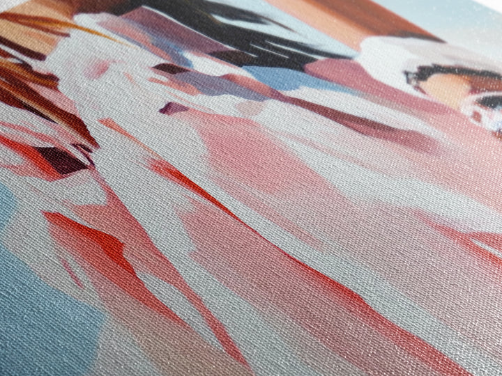 Boho Fashion Art, Flowing Dress Print, Pastel Aesthetic Painting, Minimalist Chic Decor, Large Canvas Print, Bedroom Wall Art