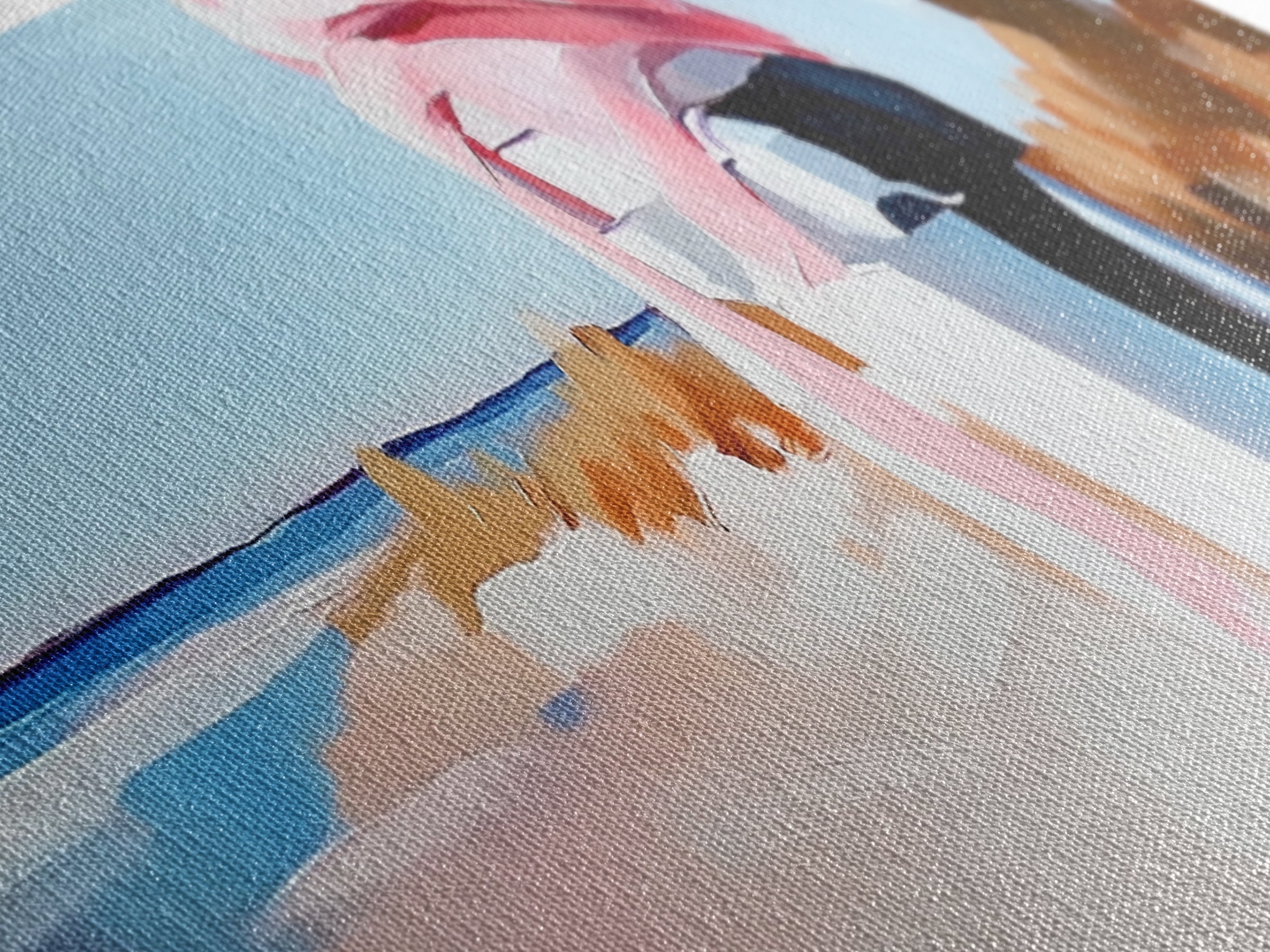 Coastal Fence Art, Beach Landscape Print, Pastel Ocean Painting, Minimalist Seaside Decor, Large Canvas Print, Modern Home Wall Art