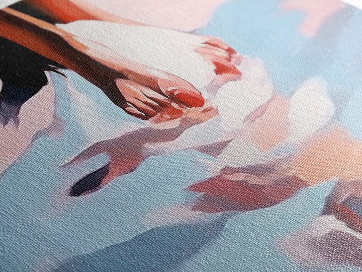 Barefoot Reflection, Beach Wall Art, Ocean Painting, Minimalist Coastal Decor, Modern Seascape, Framed Canvas Print, Boho Home Aesthetic