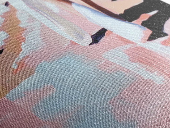 Beach Walk, Coastal Serenity, Minimalist Seaside Decor, Framed Canvas Print, Ocean Aesthetic, Relaxing Artwork, Living Room Wall Art