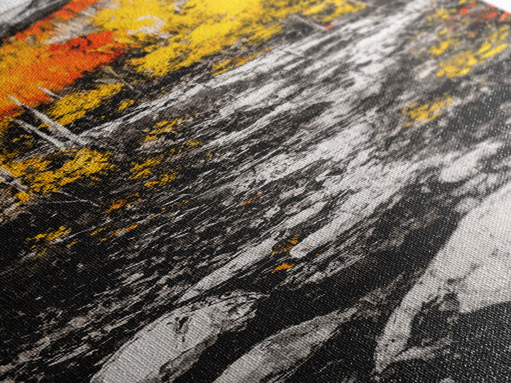 Autumn Forest, Golden Trees, River Path, Framed Canvas Print, Fall Landscape Art, Rustic Wall Decor, Cabin Art, Living Room Wall Art