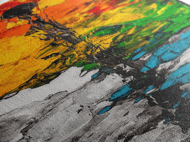 Abstract Floral, Modern Texture, Canvas Print, Vibrant Home Decor, Expressionist Art, Statement Wall Art, Living Room Painting