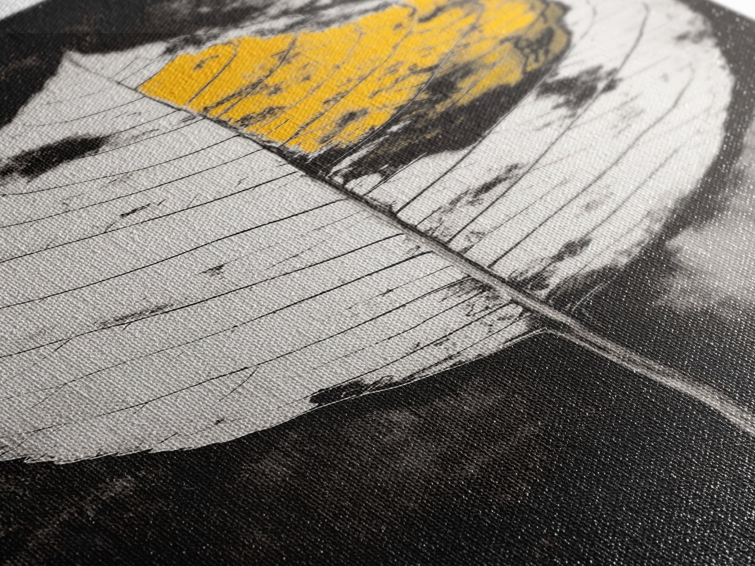 Autumn Leaf, Black and White, Minimalist, Framed Canvas Print, Modern Botanical Art, Monochrome Print, Fall Wall Decor, Cozy Home Art