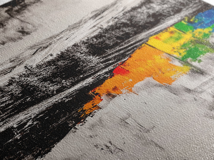 Autumn Hills, Colorful Fall Landscape, Rustic Cabin Art, Modern Impressionist, Vibrant Nature Scene, Canvas Print