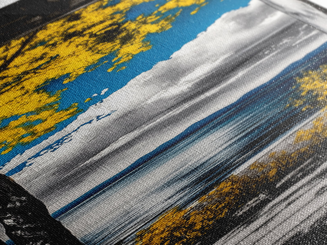 Autumn Lake View, Cabin Wall Art, Rustic Nature Print, Fall Landscape, Framed Canvas Print, Lodge Decor, Warm Tones, Cozy Wall Art