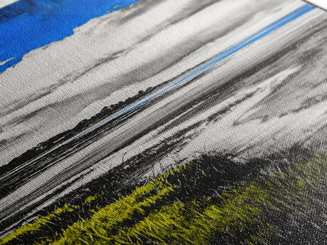 Coastal Marsh, Blue Sky, Canvas Print, Beach House Art, Minimalist Seascape, Ocean Decor, Nature Inspired Artwork, Living Room Art