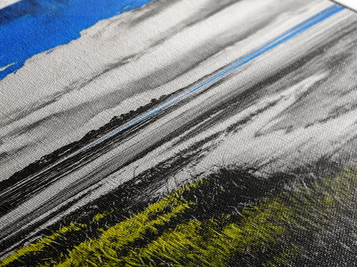 Coastal Marsh, Blue Sky, Canvas Print, Beach House Art, Minimalist Seascape, Ocean Decor, Nature Inspired Artwork, Living Room Art