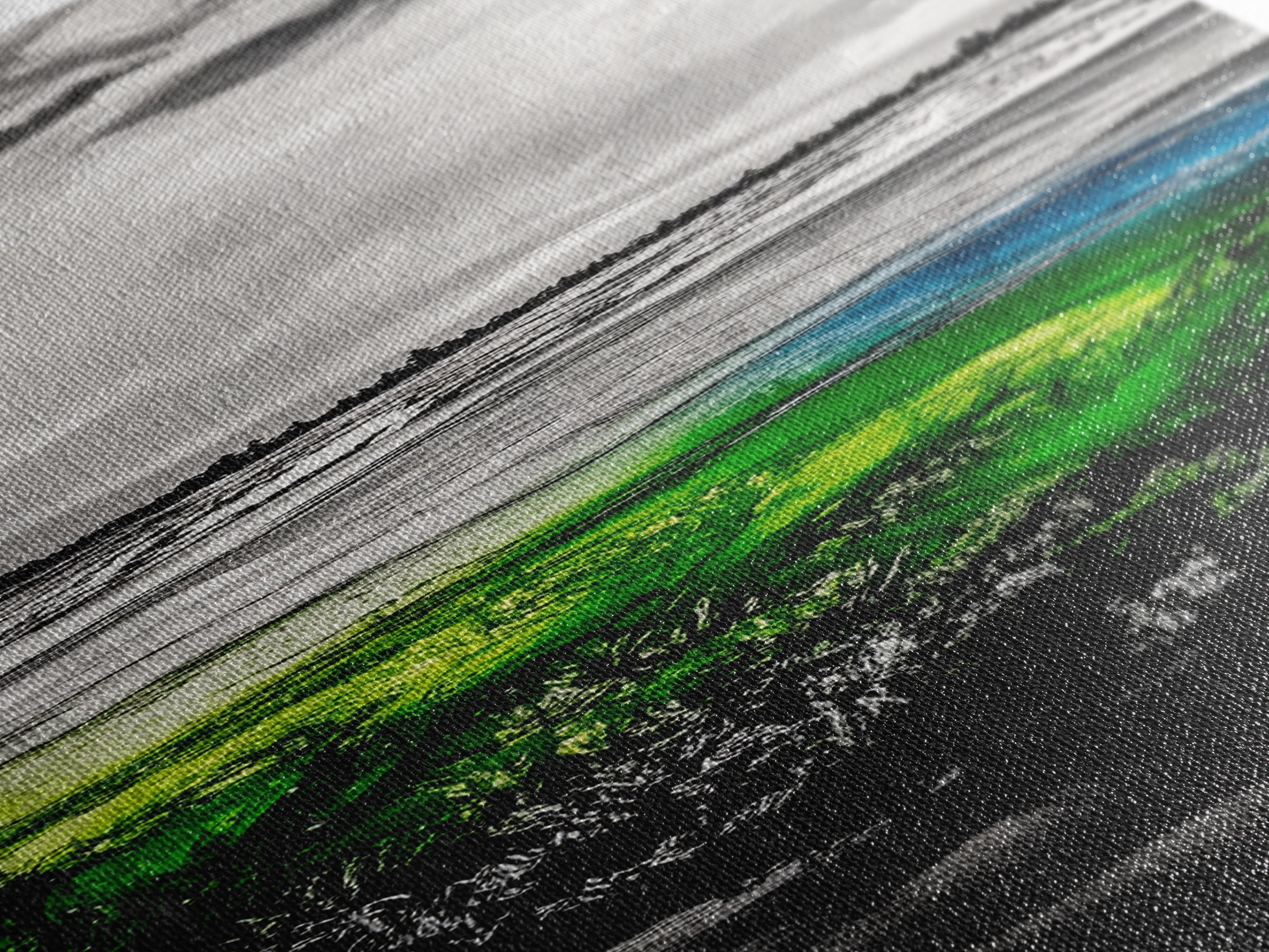 Abstract Landscape Wall Art, Green and Blue Coastal Decor, Nature Inspired Art, Modern Home Decor, Office Wall Art,