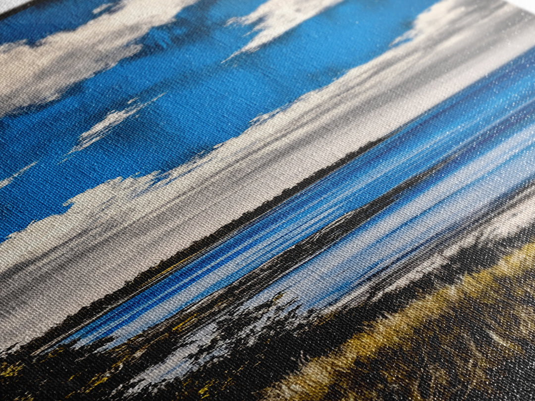 Blue Sky, Coastal Landscape Print, Nature Inspired Decor, Scenic Horizon Art, Beach House Aesthetic, Calming Atmosphere, Canvas Print