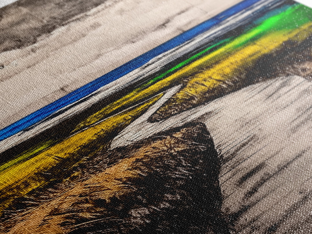 Boardwalk, Beach Path Art, Coastal Living Room Decor, Ocean Horizon Print, Tranquil Landscape, Relaxing Home Aesthetic, Framed Canvas Print