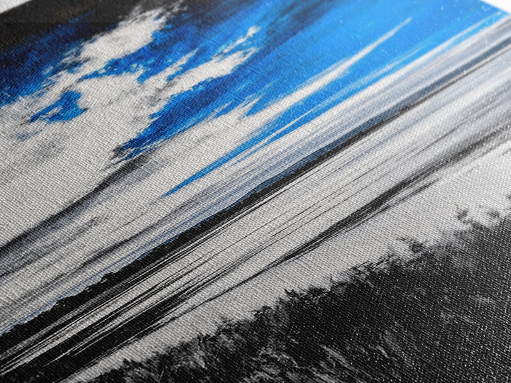 Black and White Beach, Monochrome Seascape, Moody Sky, Nature Photography, Framed Canvas Print, Minimalist Wall Art, Elegant Home Decor