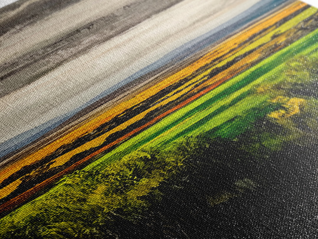 Rolling Fields, Golden Hills, Autumn Landscape, Rustic Home Decor, Living Room Art, Framed Canvas Print, Nature Wall Art