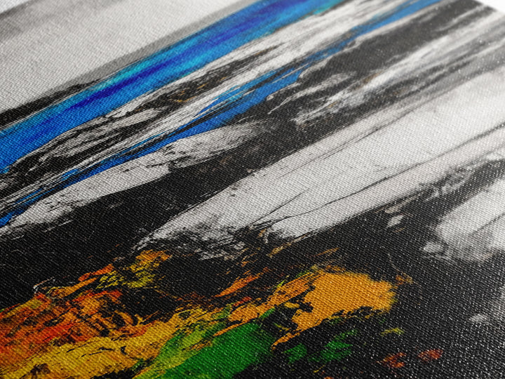 Rocky Coastline, Blue Waters, Seaside View, Framed Canvas Print, Nautical Art, Modern Beach Decor, Living Room Wall Art