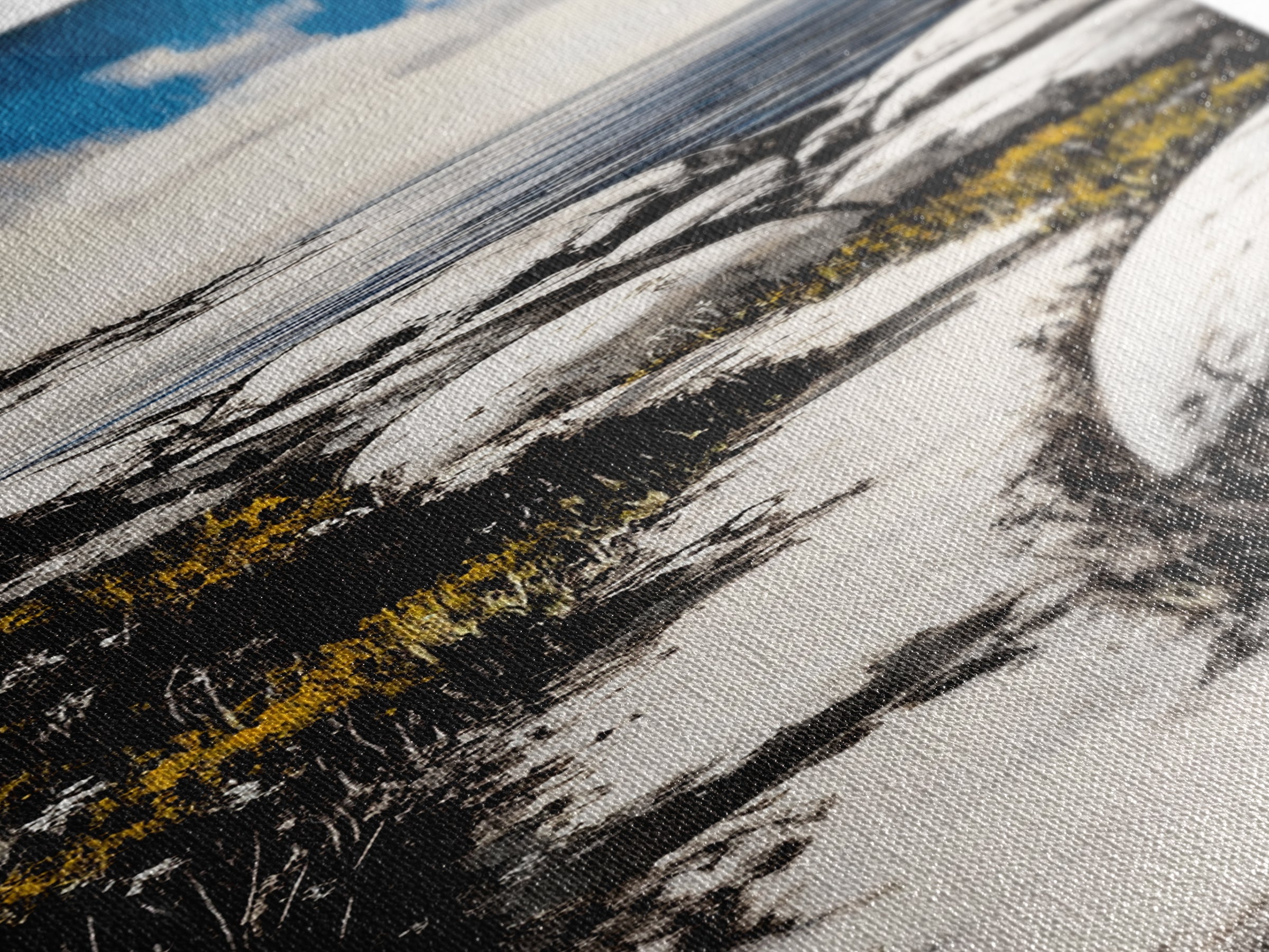 Coastal Landscape, Beach Path Wall Art, Modern Seaside Art, Blue and Black Art, Living Room Decor, Nautical Art, Framed Canvas Print