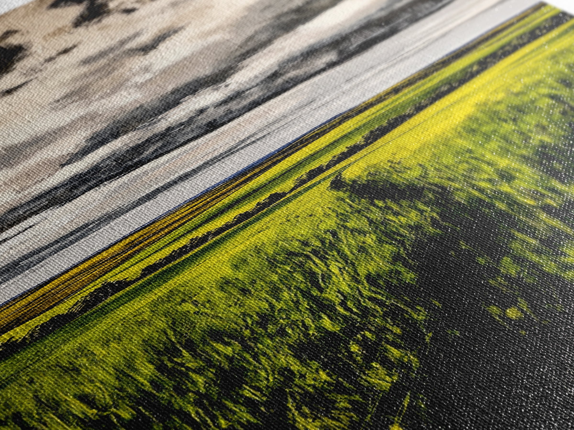 Rolling Fields, Green Landscape Painting, Farmhouse Wall Art, Nature Artwork, Rustic Home Decor, Country Living Room Art, Canvas Print