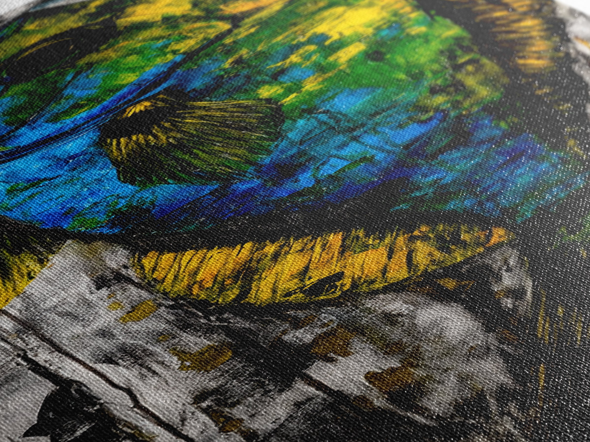 Abstract Fish Art, Coastal Wall Decor, Nautical Home Design, Ocean Themed Painting, Beach House Style, Framed Canvas Print