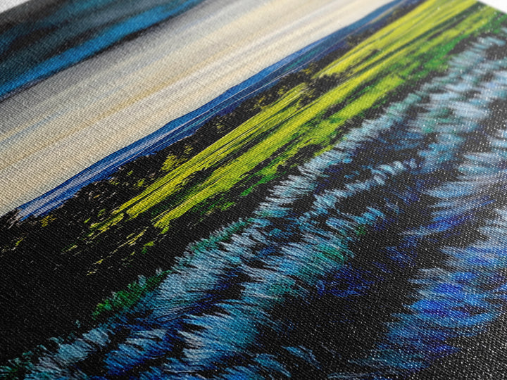 Rolling Hills, Blue and Green Landscape Art, Farmhouse Wall Decor, Modern Countryside Painting, Living Room or Office Art, Canvas Print