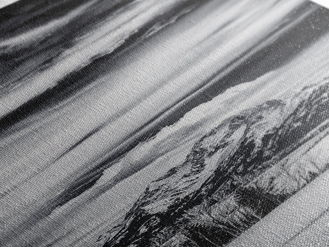 Majestic, Mountain, Black and White, Framed Canvas Print, Sky Photography, Minimalist Wall Art, Home Office Decor, Living Room Artwork