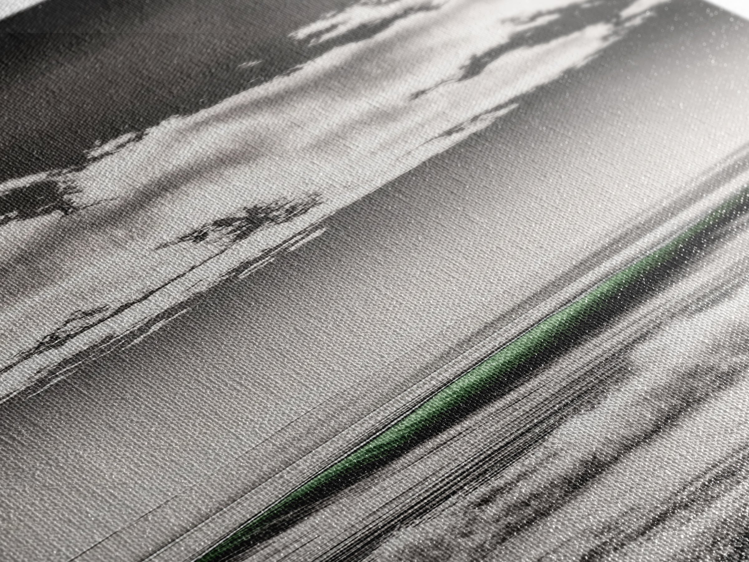 Coastal Waves, Black and White, Green Wave, Framed Canvas Print, Modern Beach Wall Art, Minimalist Ocean Decor, Living Room Art