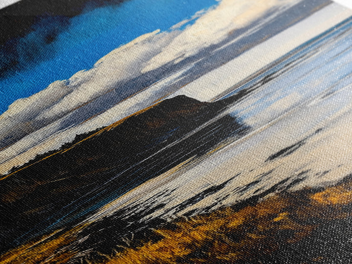 Coastal Cliff Art, Seaside Landscape Painting, Ocean View Wall Decor, Nature Home Design, Relaxing Beach Scene, Framed Canvas Print