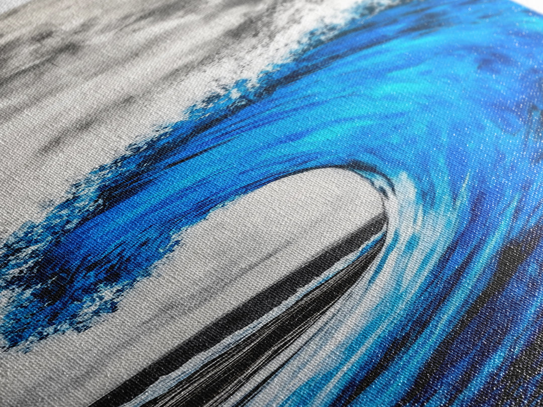 Blue Wave, Powerful Surf, Abstract Water, Canvas Print, Ocean Wall Art, Coastal Minimalist Decor, Modern Beach Home Artwork