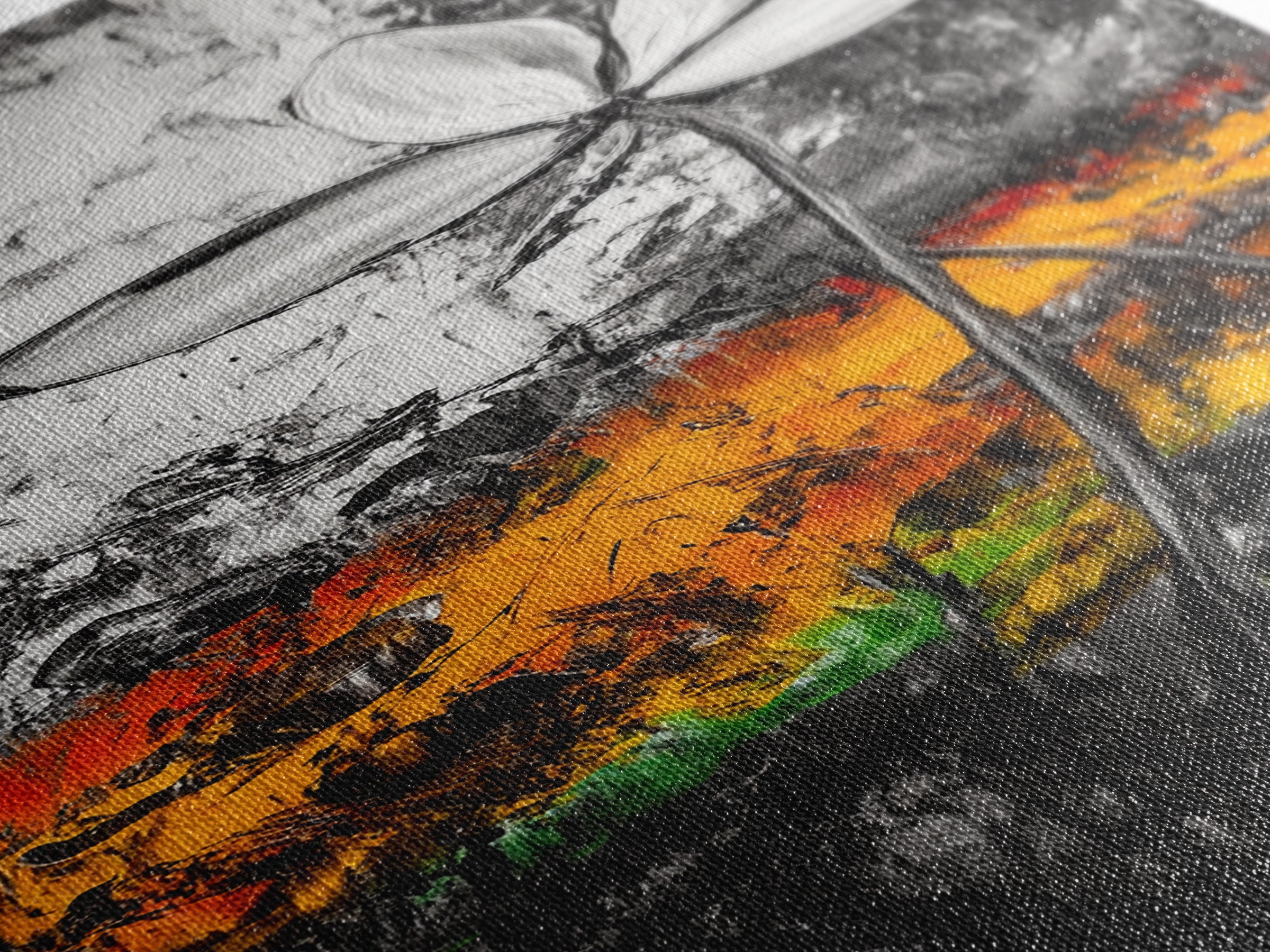 Black and White, Abstract Flower, Textured Modern, Framed Canvas Print, Minimalist Wall Art, Monochrome Decor, Office Artwork