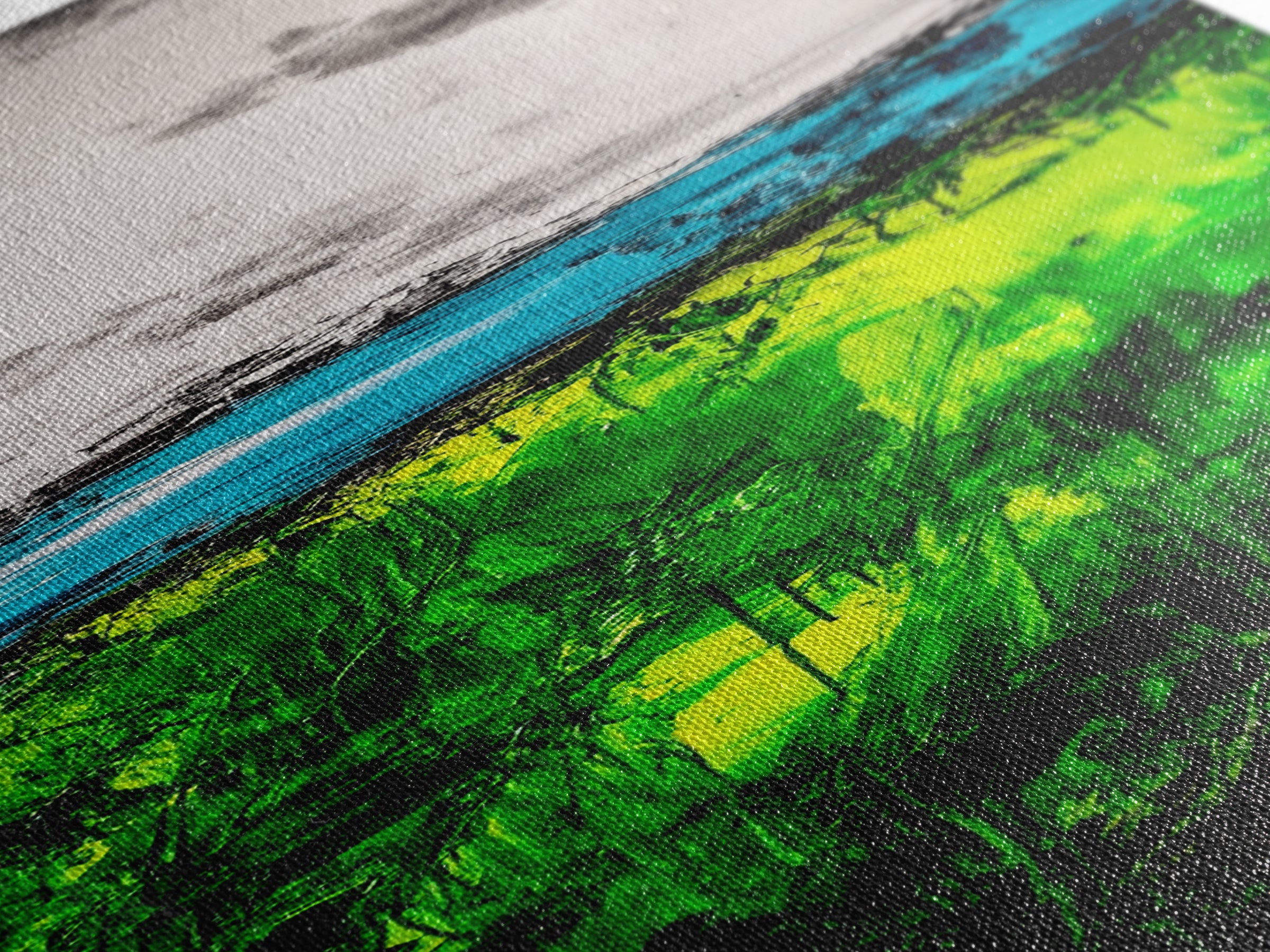 Abstract Greenery, Expressionist Art, Nature Inspired, Framed Canvas Print, Botanical Art, Contemporary Home Decor, Living Room Artwork