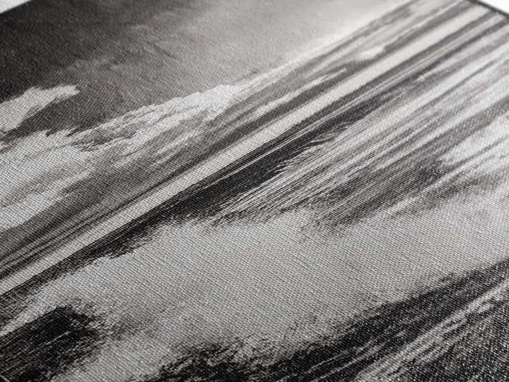 Ocean Power, Wave Crash, Coastal Landscape, Dramatic Seascape, Framed Canvas Print, Black and White Wall Art, Beach House Decor