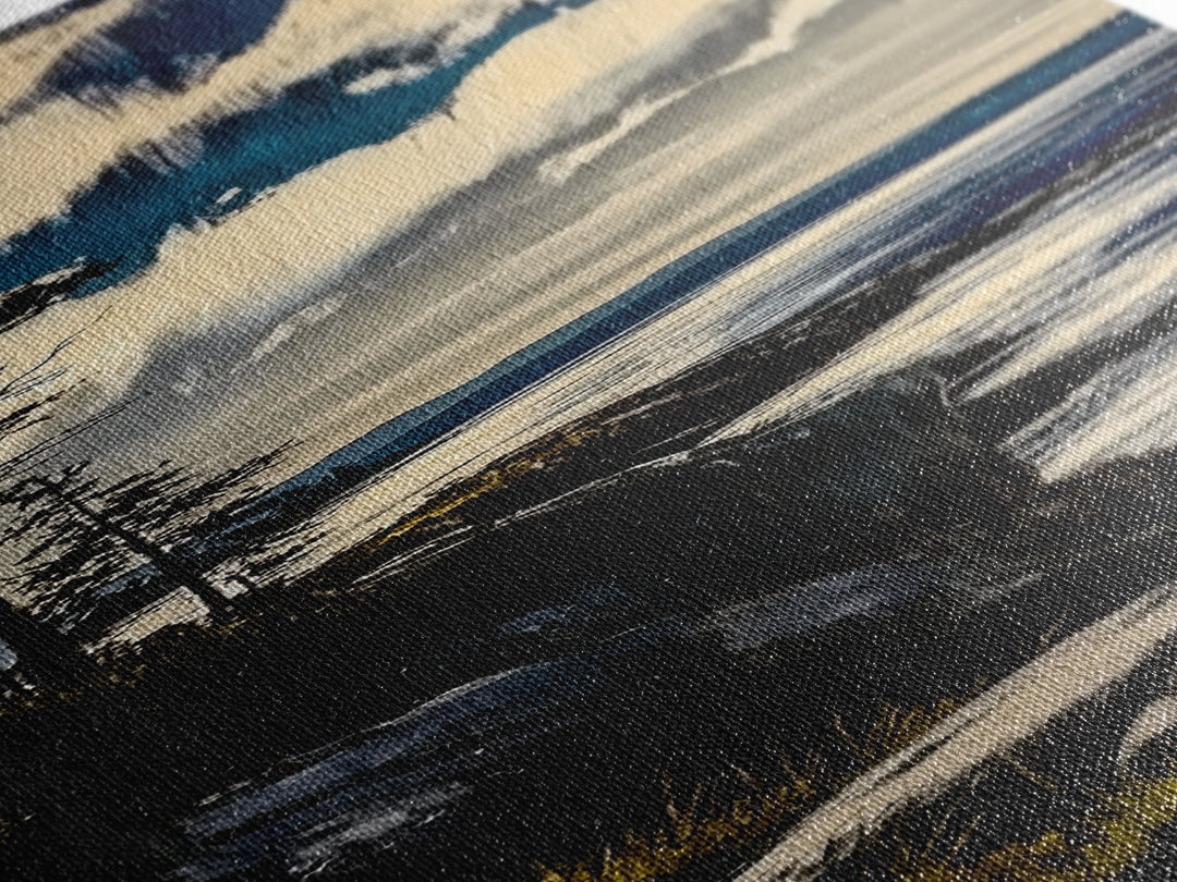 Cliffside View, Coastal Landscape, Nature Wall Art, Tranquil Seascape, Framed Canvas Print, Bedroom Wall Decor, Blue and Green Artwork