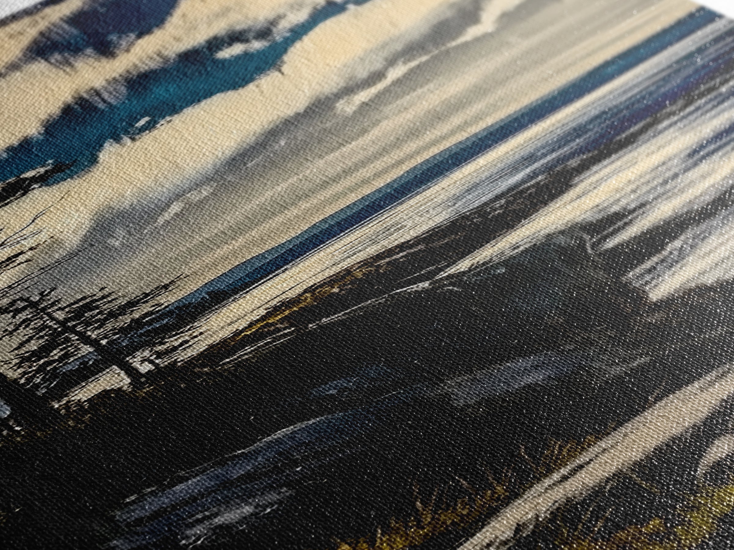 Cliffside View, Coastal Landscape, Nature Wall Art, Tranquil Seascape, Framed Canvas Print, Bedroom Wall Decor, Blue and Green Artwork