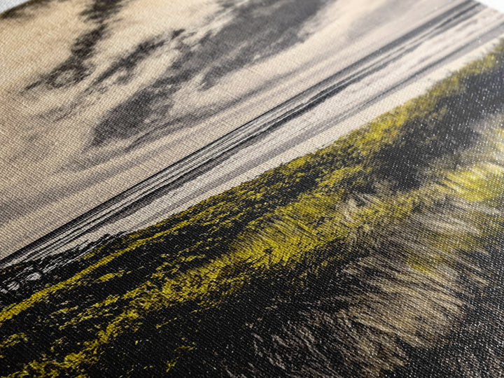 Coastal View, Ocean Landscape Art, Beach House Decor, Blue Sky Painting, Nautical Art, Modern Seascape, Framed Canvas Print