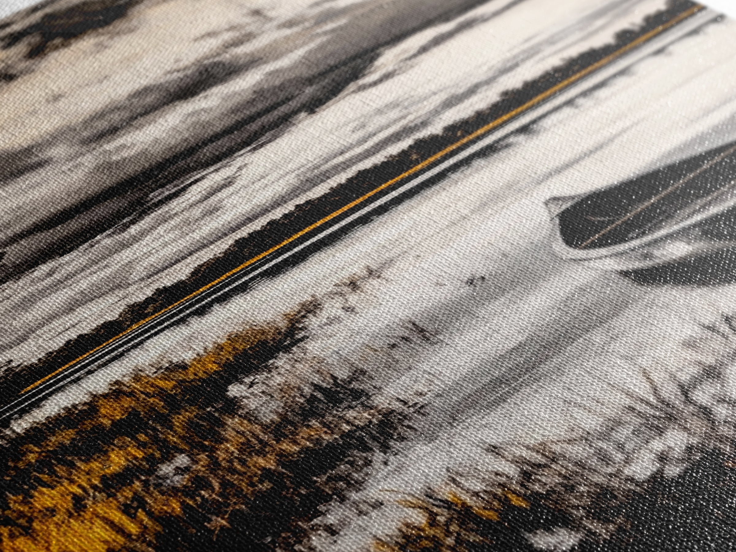 Canoe Lake, Tranquil Nature Art, Black and White Landscape, Framed Canvas Print, Serene Home Decor, Cabin Wall Art, Adventure Painting