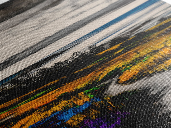 Coastal Path, Nature Landscape, Seaside Art, Framed Canvas Print, Ocean View Painting, Beach Wall Art, Blue Wall Art, Living Room Decor