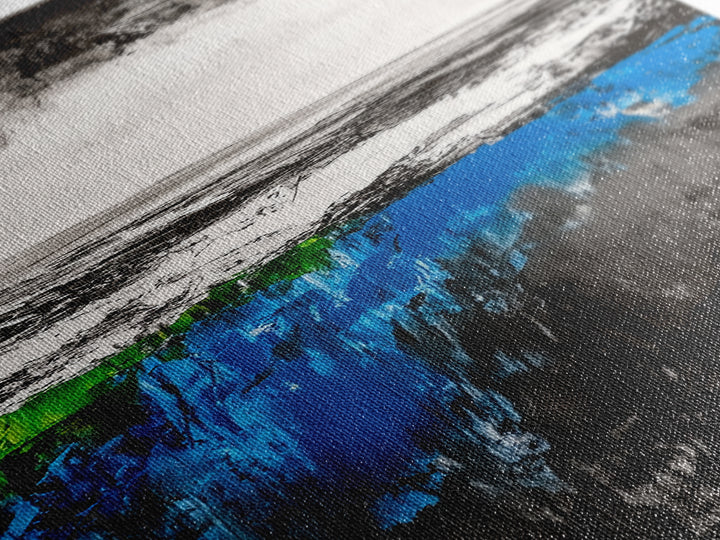 Abstract Ocean Depths, Blue Green Seascape, Modern Coastal Decor, Framed Canvas Print, Minimalist Wall Art, Bedroom Wall Hanging