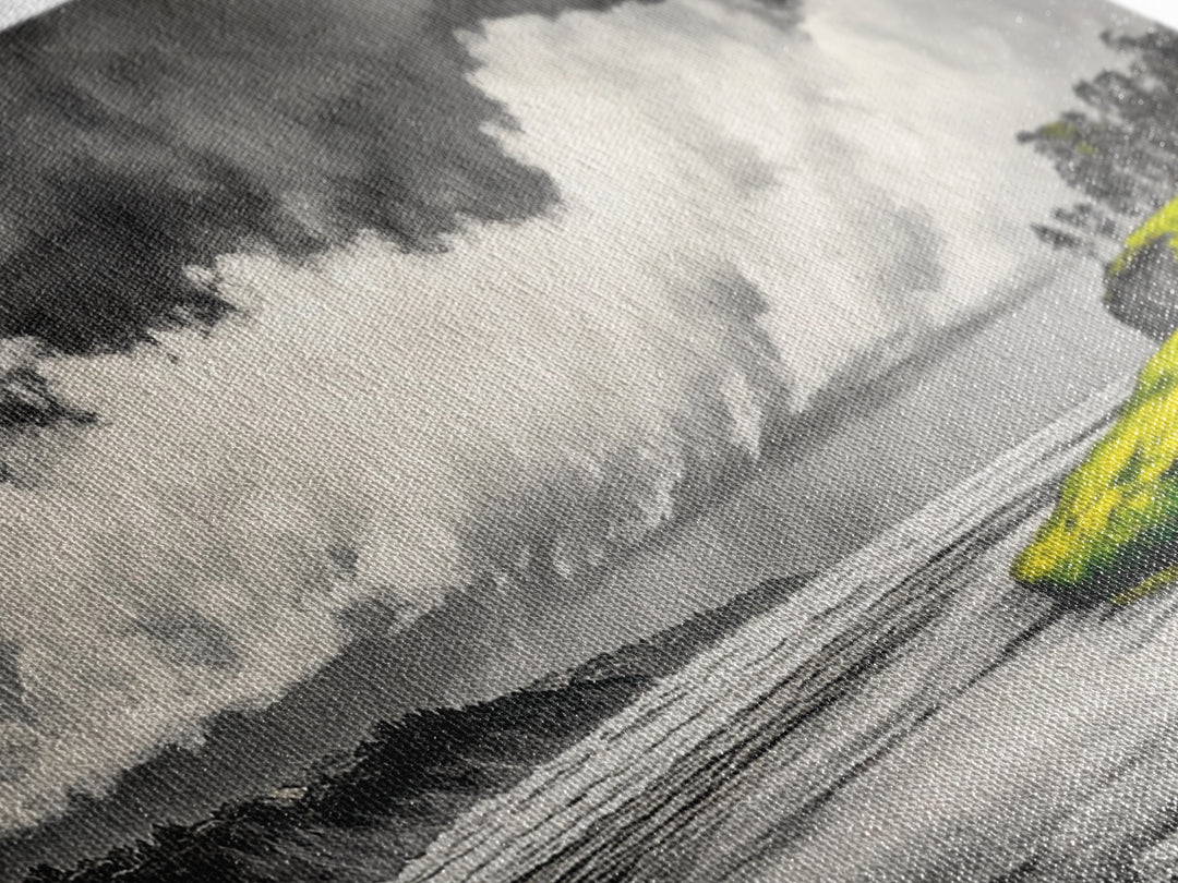 Coastal Storm, Black and White, Dramatic Seascape, Framed Canvas Print, Modern Coastal Art, Minimalist Ocean Wall Art, Large Wall Decor