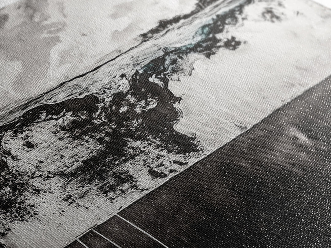 Black and White, Ocean, Waves, Minimalist, Canvas Print, Coastal Art, Nautical Decor, Bedroom Wall Art, Modern Home Decor, Fine Art Print