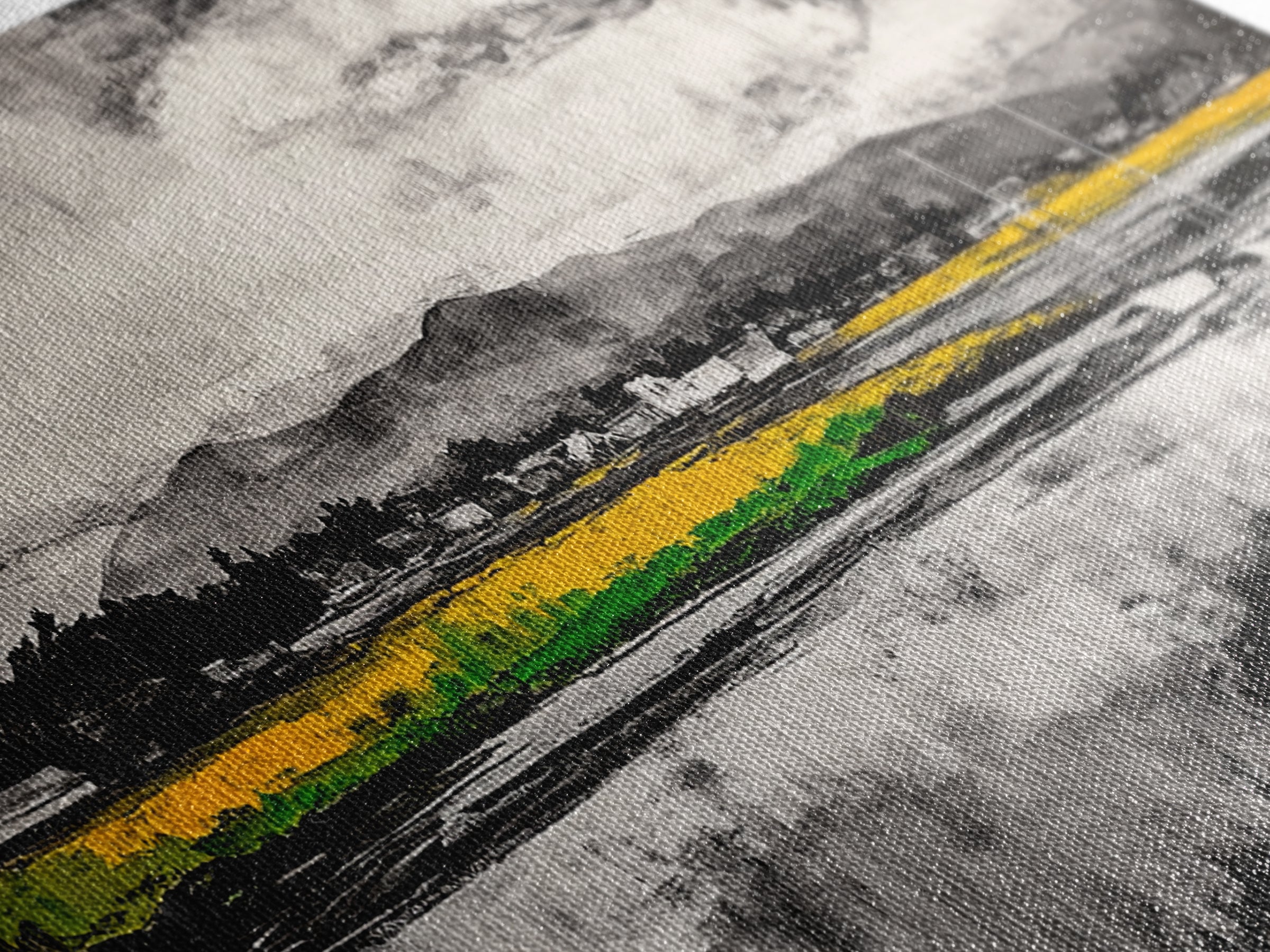 Countryside, Yellow, Landscape, Reflection, Canvas Print, Farmhouse Decor, Rustic Wall Art, Nature Art, Living Room Art, Neutral Home Decor