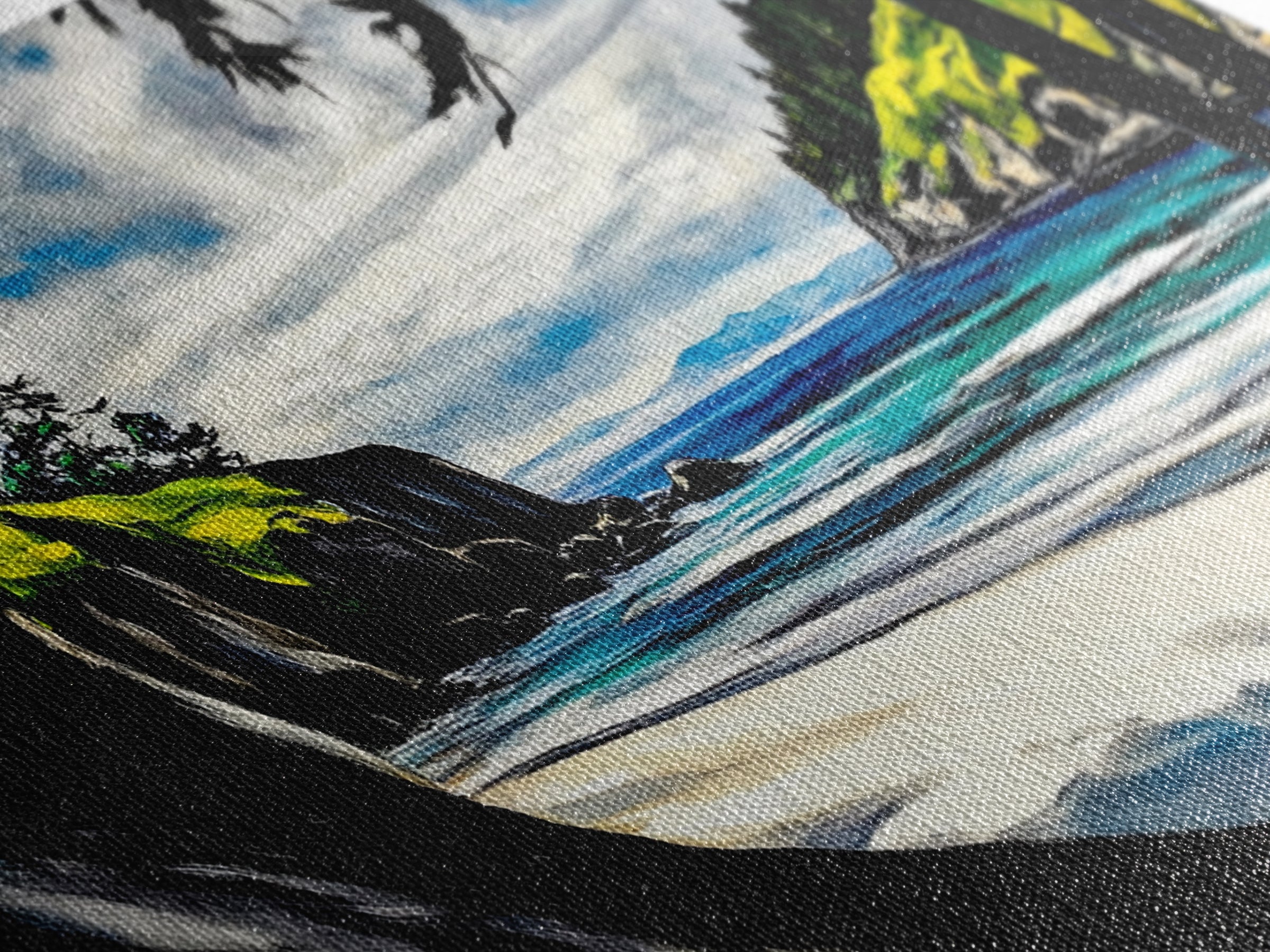 Coastal View, Ocean Cliffs, Nature Scene, Canvas Print, Beach Wall Art, Relaxing Home Decor, Nautical Theme, Large Seascape Painting