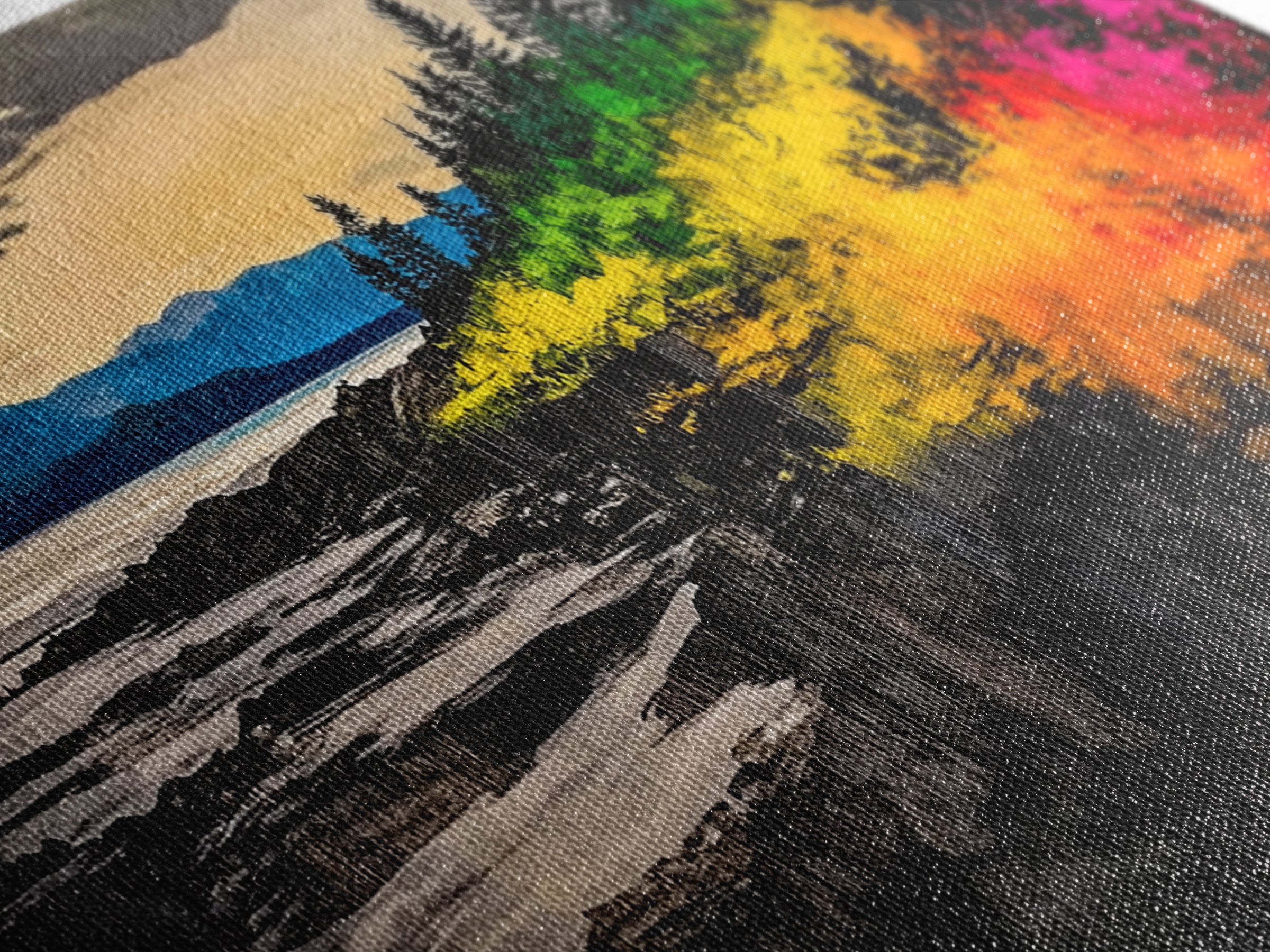 Coastal Sunset, Vibrant Ocean Art, Framed Canvas Print, Modern Landscape Painting, Beach Wall Art, Large Wall Decor, Living Room Art