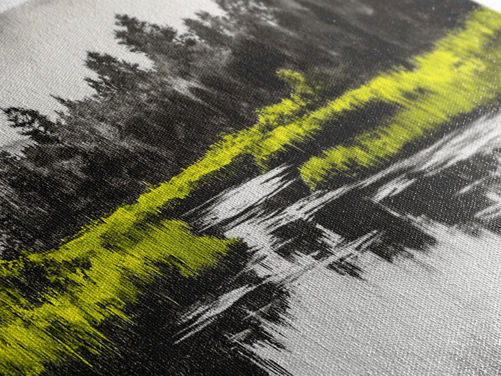 River Reflection, Minimalist Nature Art, Framed Canvas Print, Black and White Landscape, Modern Wall Decor, Office Wall Art