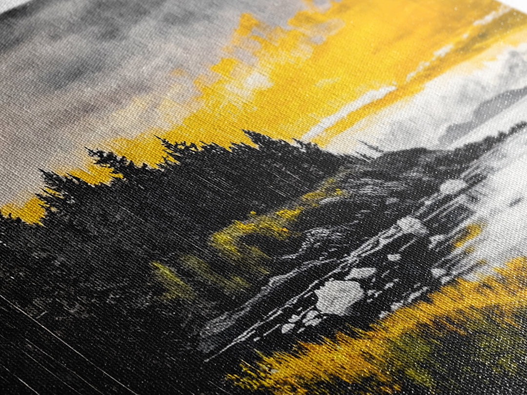 Coastal Landscape Print, Golden Sky Canvas Print, Dramatic Sunset Painting, Nature Wall Art, Living Room Artwork, Framed Canvas Print