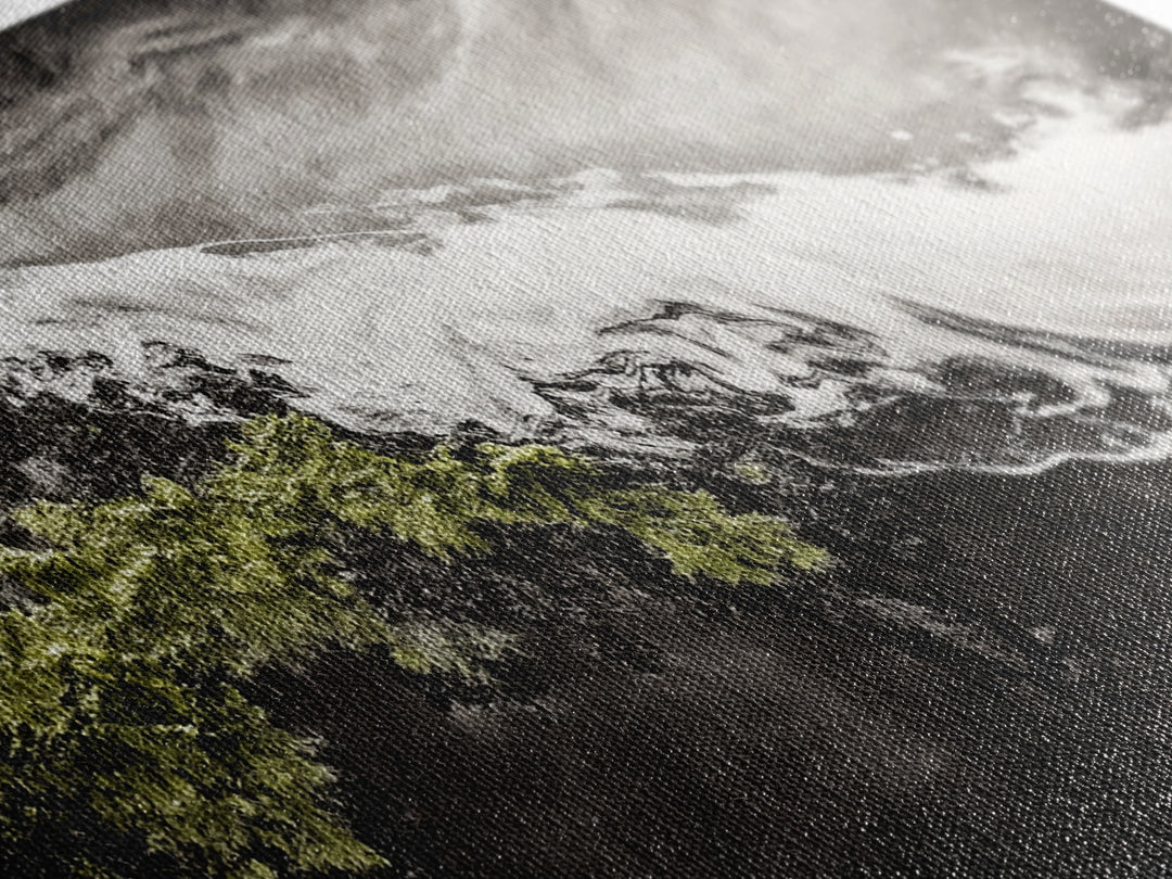 Abstract Ocean Waves, Coastal Wall Art, Modern Seascape Painting, Monochrome Beach Decor, Minimalist Black White Art, Canvas Print