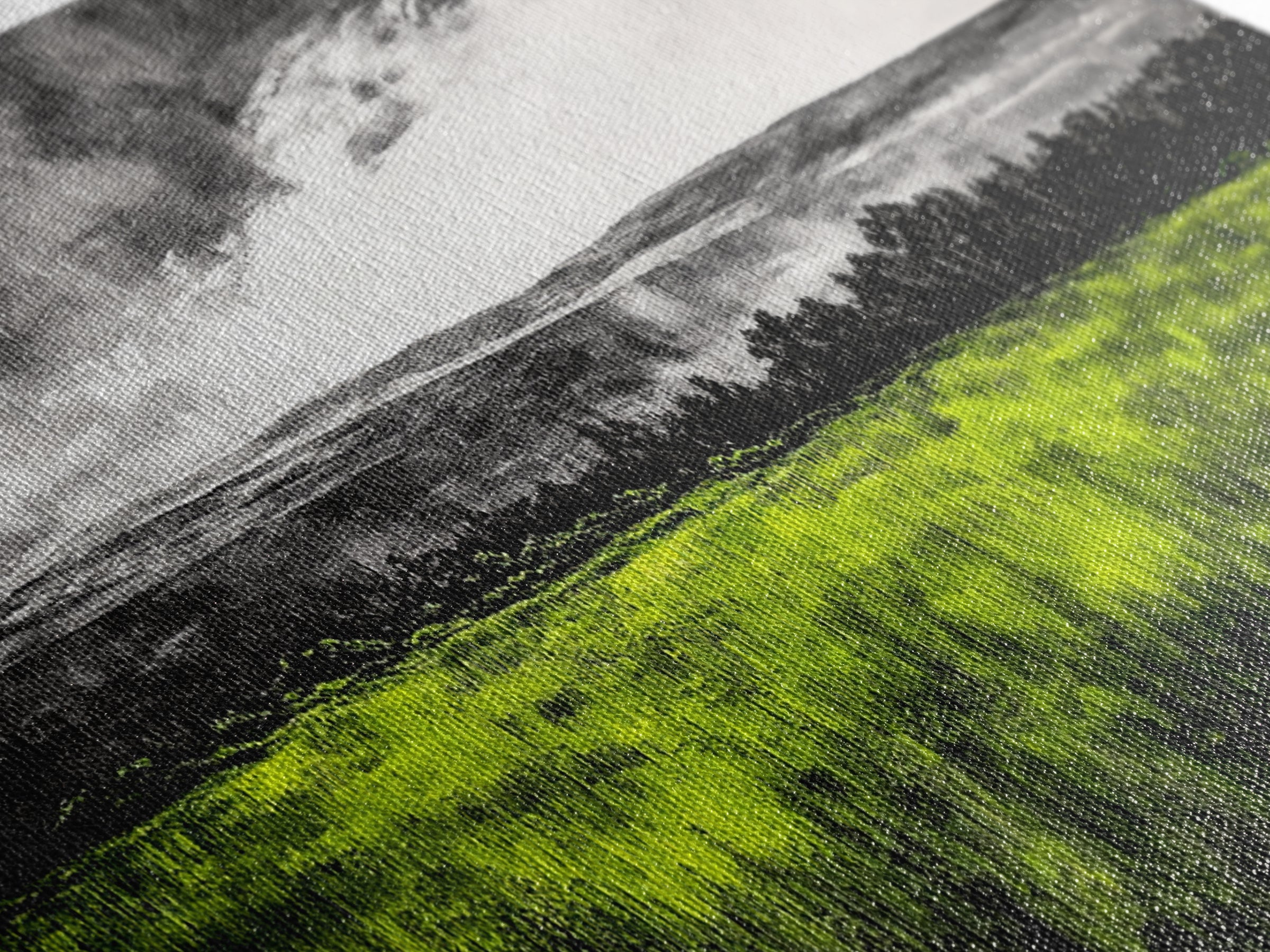 Green, Landscape, Nature, Canvas Print, Rolling Fields Wall Art, Scenic Countryside Painting, Modern Rustic Home Decor, Large Wall Art
