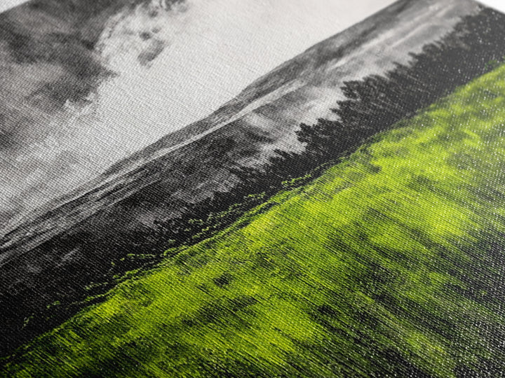Green, Landscape, Nature, Canvas Print, Rolling Fields Wall Art, Scenic Countryside Painting, Modern Rustic Home Decor, Large Wall Art