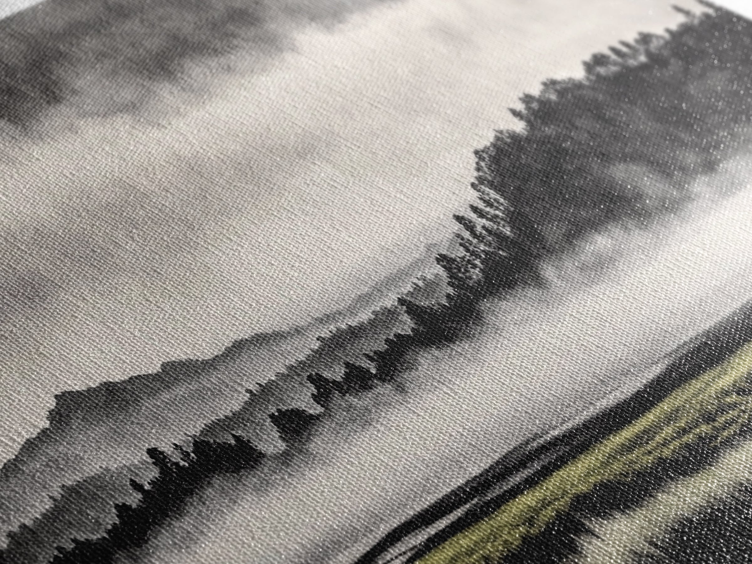 Misty Mountains, Black and White Art, Foggy Landscape, Canvas Print, Nature Wall Art, Minimalist Artwork, Bedroom Wall Decor