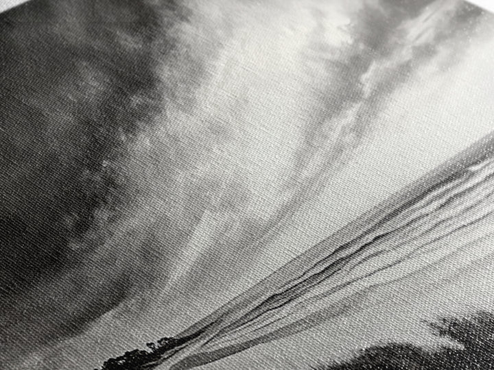 Coastal Storm, Dramatic Beach Scene, Black and White Seascape, Modern Coastal Art, Neutral Wall Decor, Canvas Print, Living Room Art