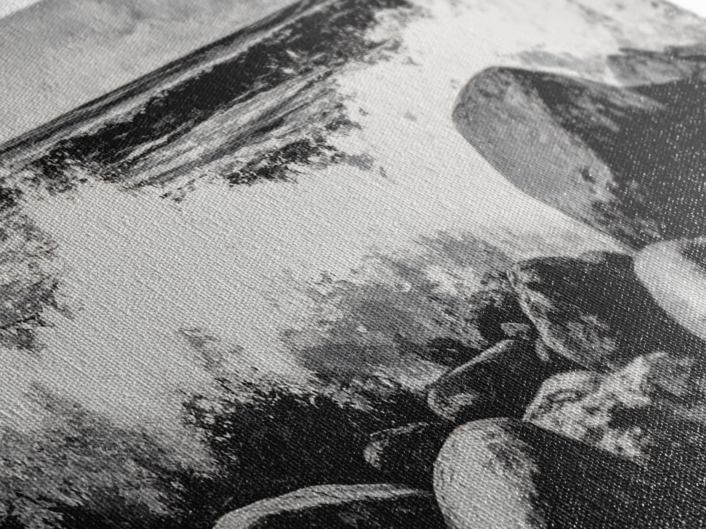 Rocky Shore, Powerful Ocean Waves, Dramatic Black and White Seascape, Coastal Home Decor, Framed Canvas Print, Living Room Accent